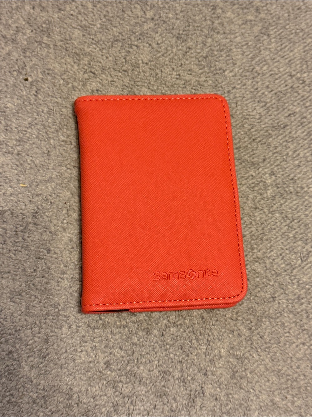 Samsonite Orange/Red Travel Passport Credit Card Holder Wallet